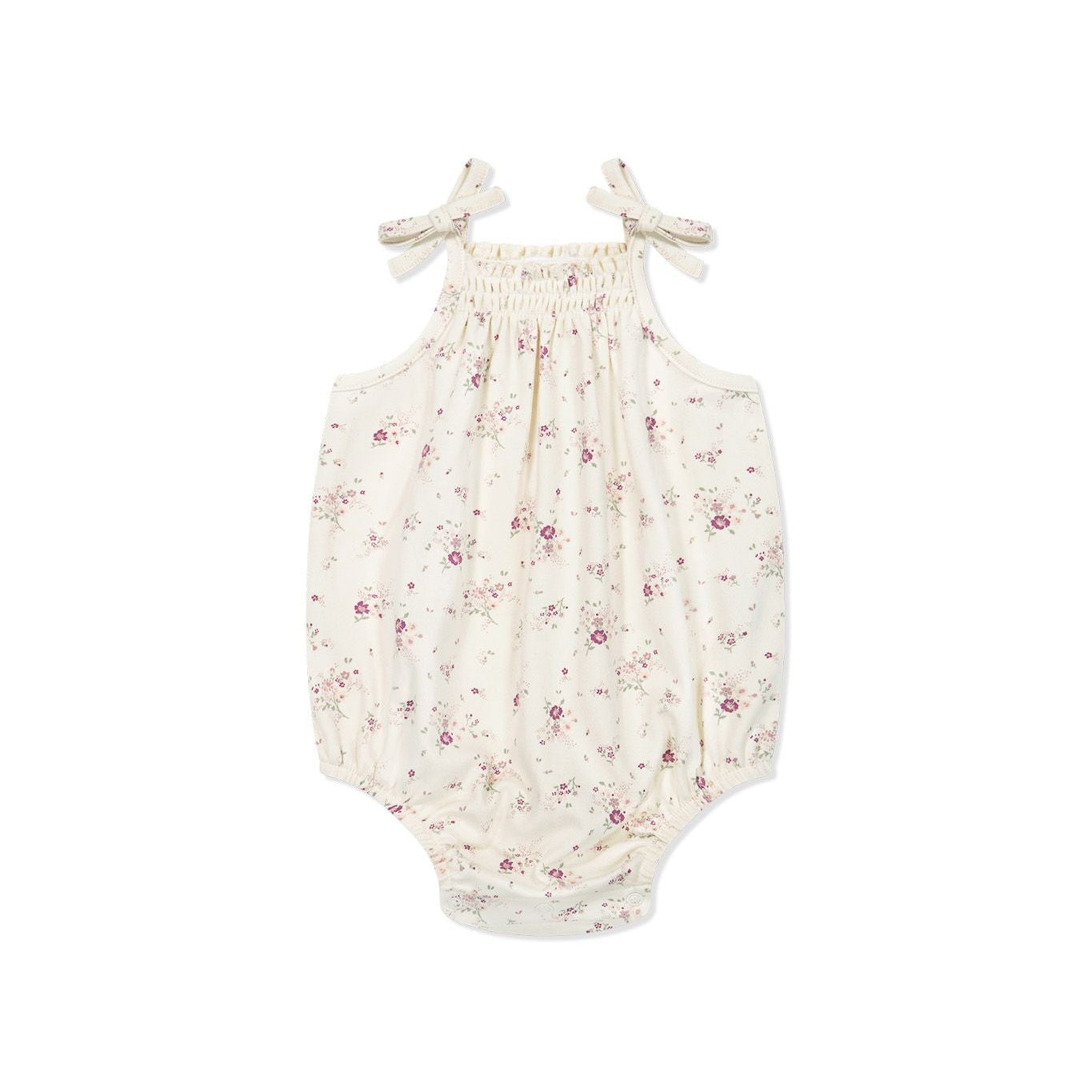 Jamie Kay organic Cotton Cassie Playsuit Sweet William Floral Natural in cream