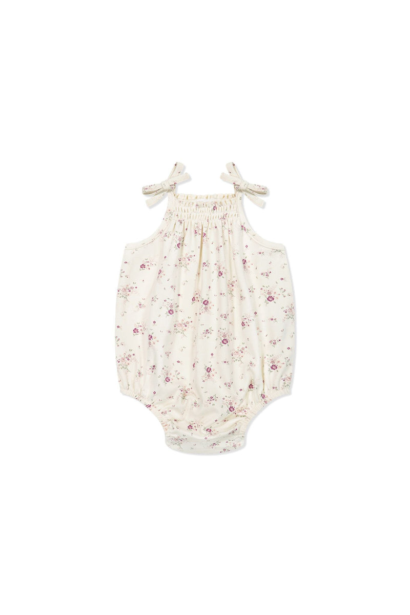 Jamie Kay organic Cotton Cassie Playsuit Sweet William Floral Natural in cream