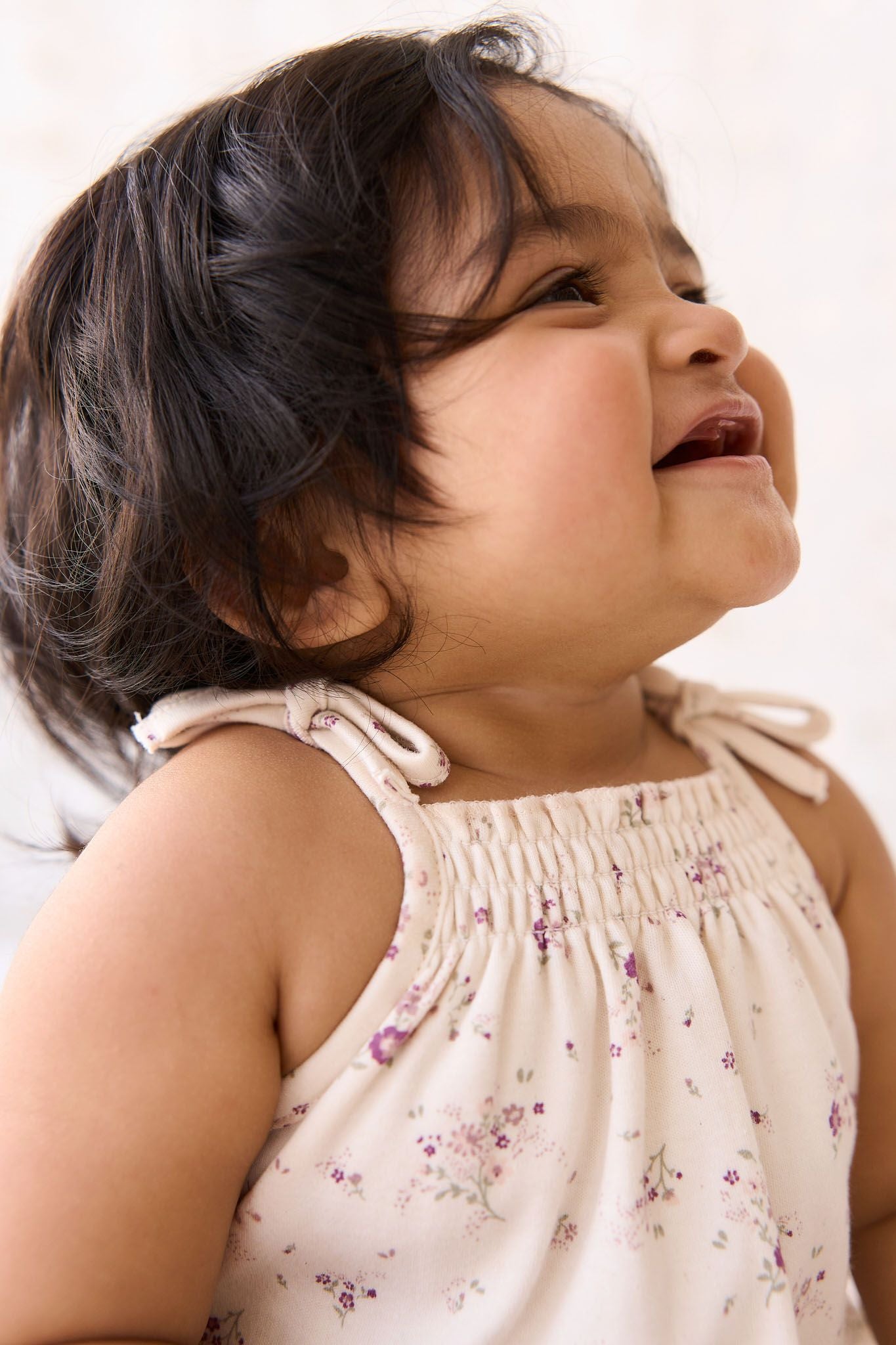 Jamie Kay organic Cotton Cassie Playsuit Sweet William Floral Natural in cream