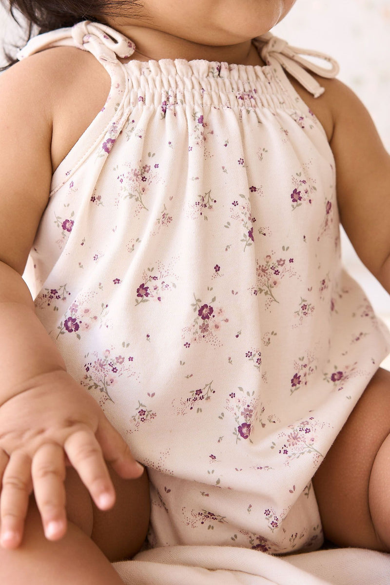 Jamie Kay organic Cotton Cassie Playsuit Sweet William Floral Natural in cream