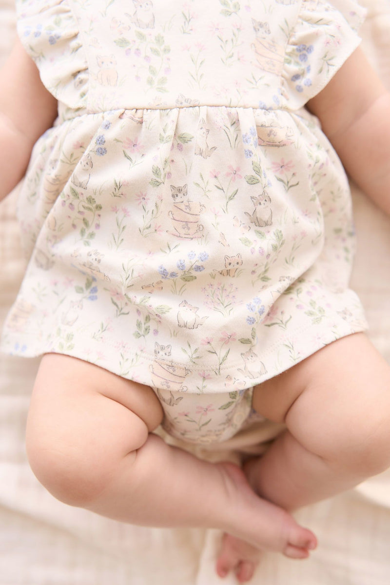 Jamie Kay organic Cotton Elianna Playsuit Moons Garden Lavender in Cream