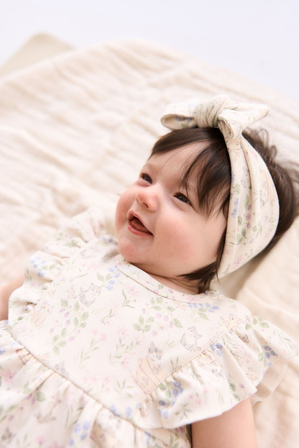 Jamie Kay organic Cotton Elianna Playsuit Moons Garden Lavender in Cream