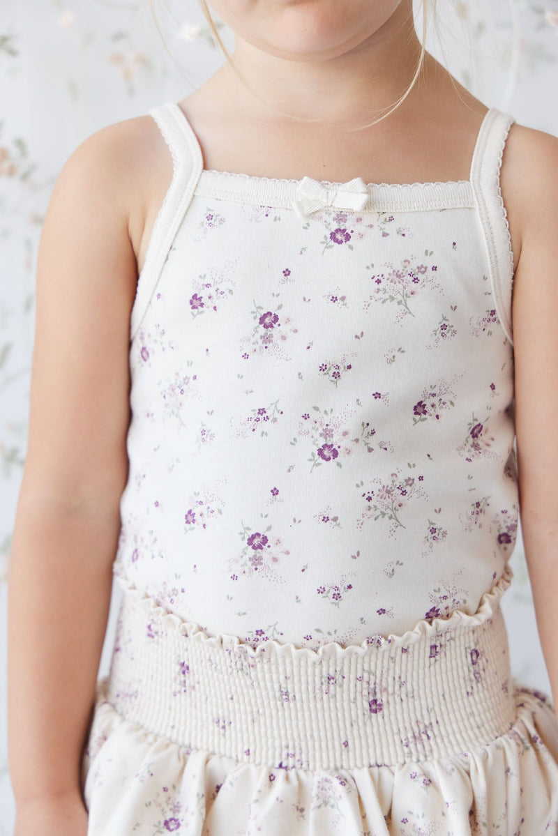 Jamie Kay Organic Cotton Singlet Sweet William Floral Natural in cream
