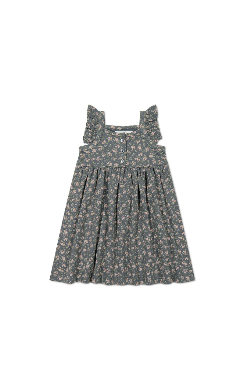 Jamie Kay Organic Cotton Sienna Dress Rosalie Floral Lava in Grey