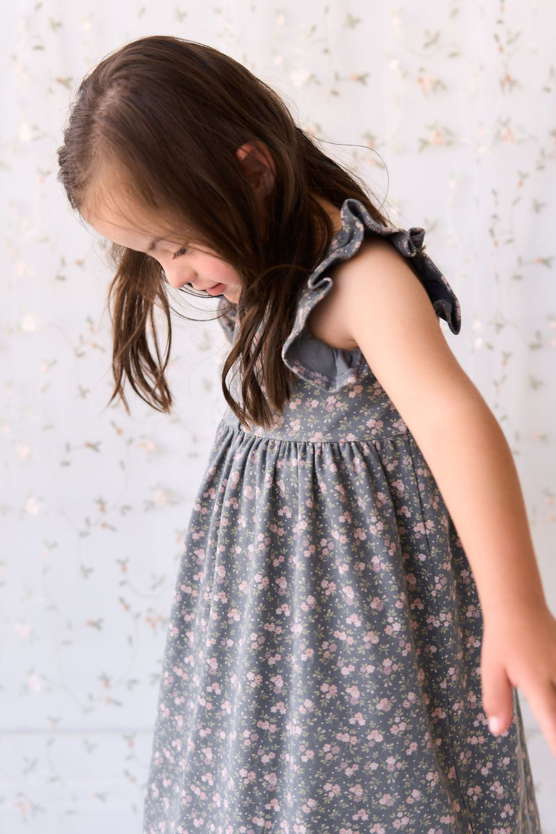 Jamie Kay Organic Cotton Sienna Dress Rosalie Floral Lava in Grey