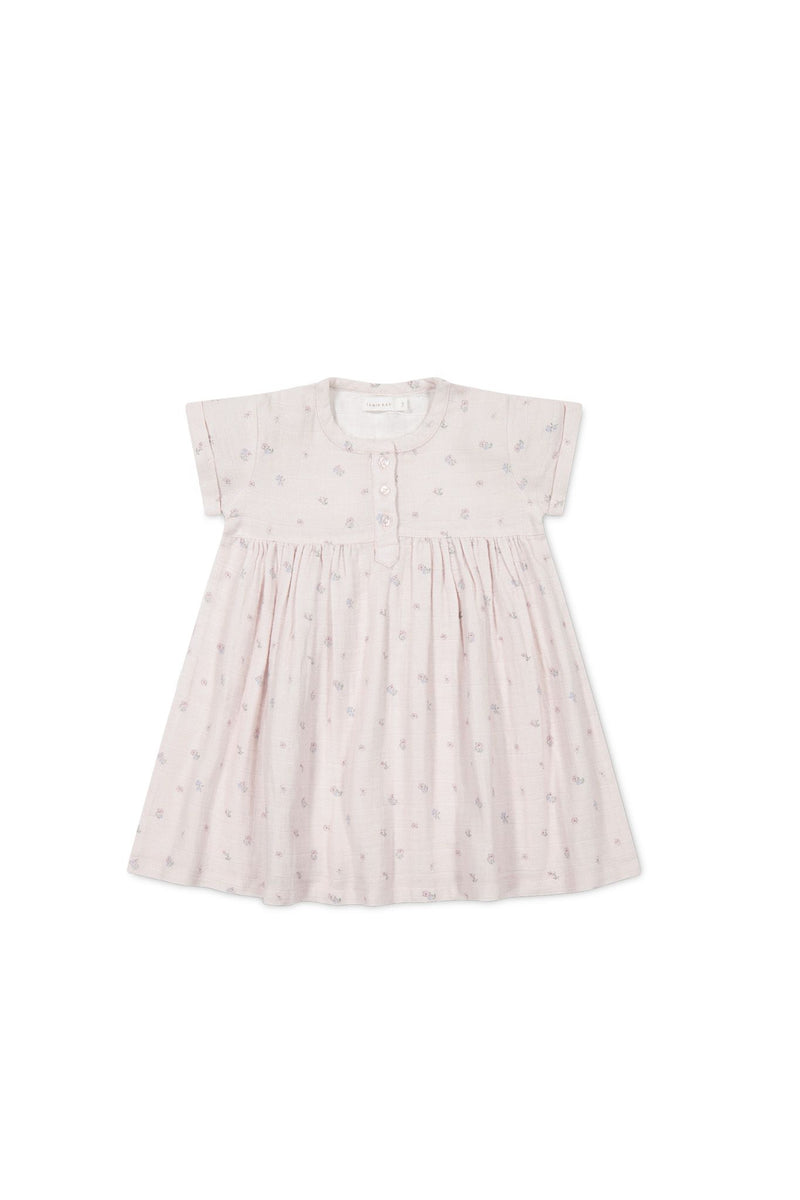 Jamie Kay Organic Cotton Muslin SS Meredith Violet Dress in Pink