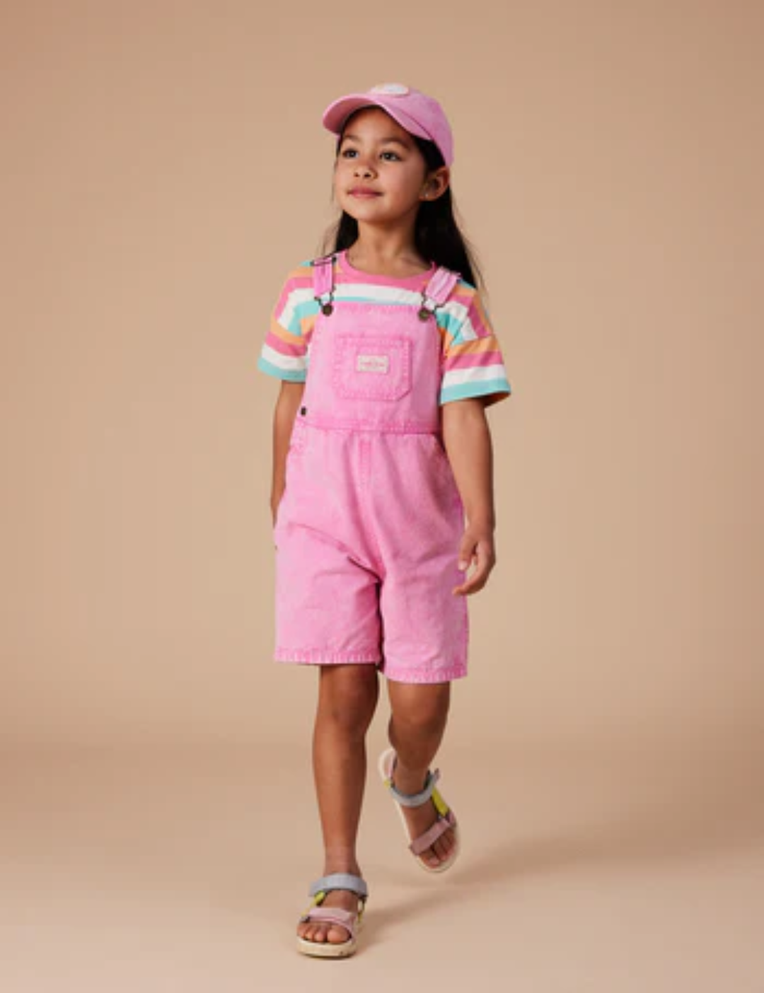 Goldie & Ace Beach Club Summer Stripe T-Shirt in Multicolour