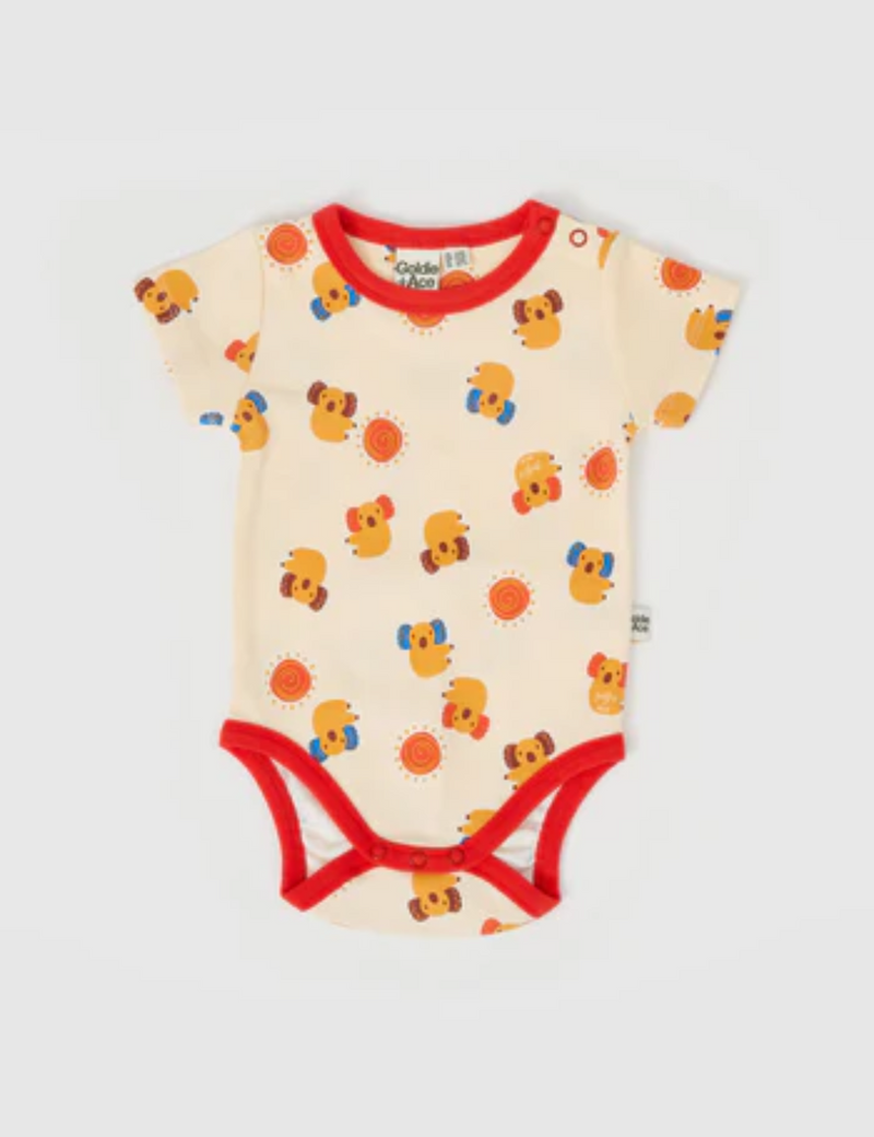 Goldie & Ace Klip on Koala Romper Vanilla in Cream