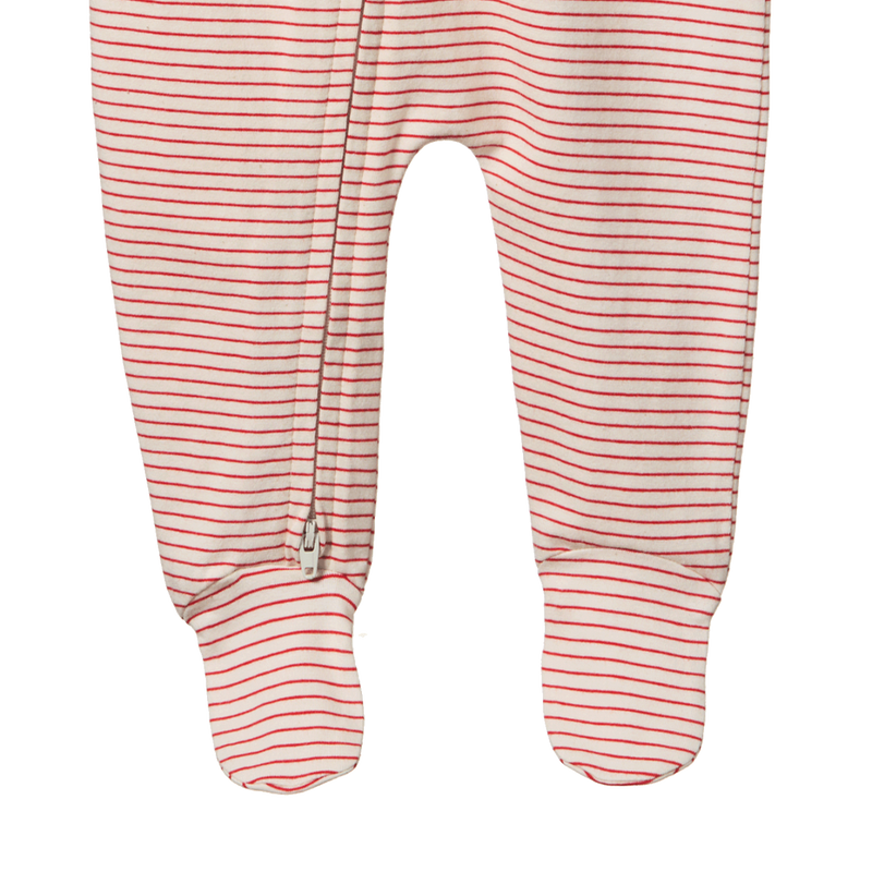Nature Baby Red Pinstripe Dreamlands suit in cream/red