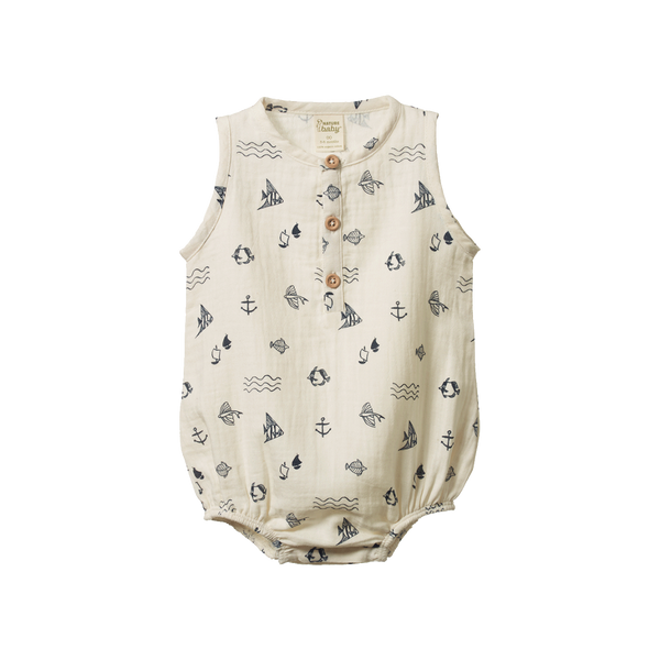 Nature Baby Atlantic Natural Print Cedar Suit in Cream