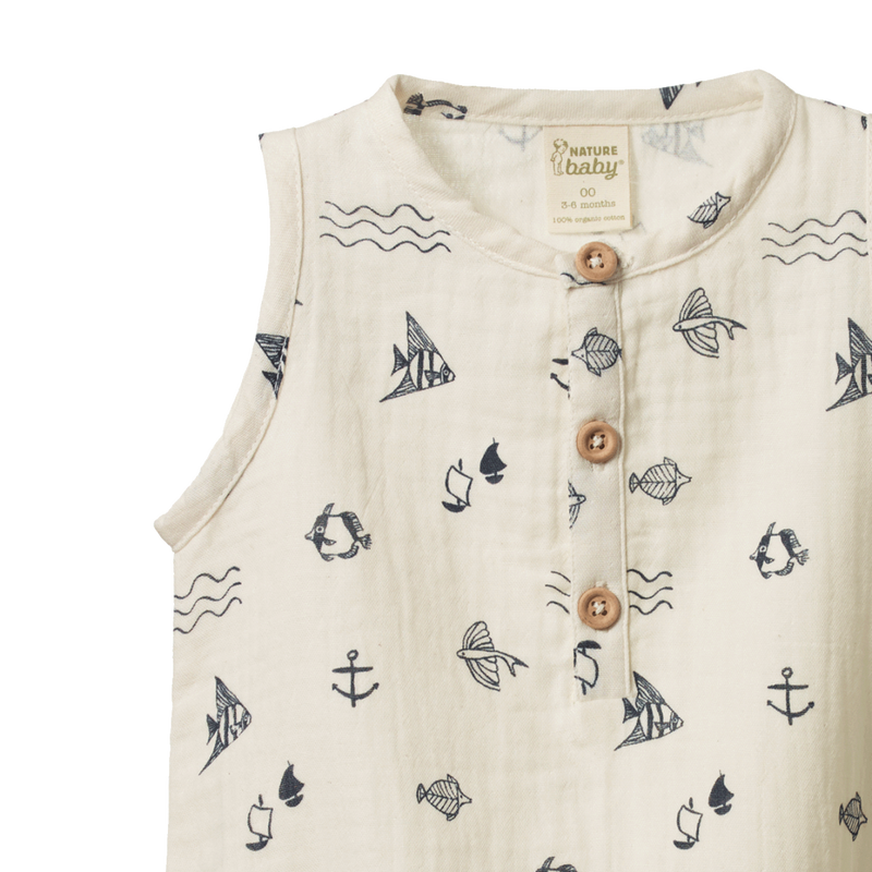 Nature Baby Atlantic Natural Print Cedar Suit in Cream