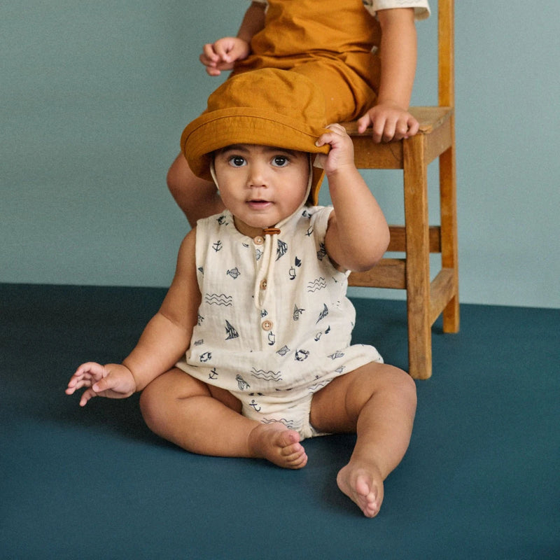 Nature Baby Atlantic Natural Print Cedar Suit in Cream