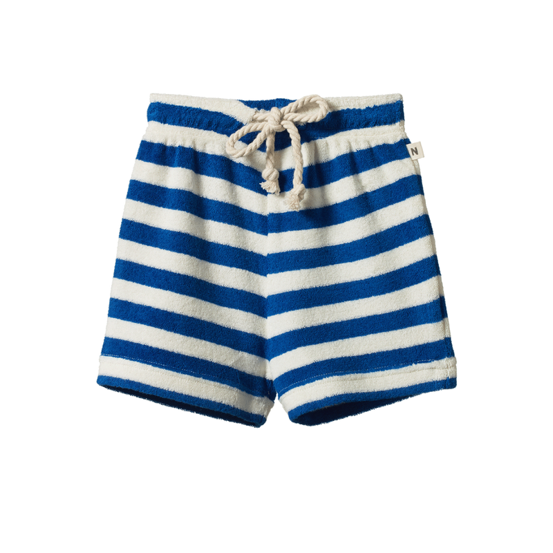 Nature Baby Mariner Stripe Aubrey Shorts in Blue