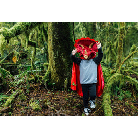 Great Pretenders Red Triceratops Hooded Cape