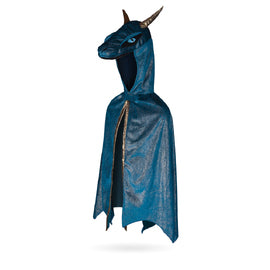 Great Pretenders Teal & Gold Starry Night Dragon Hooded Cape