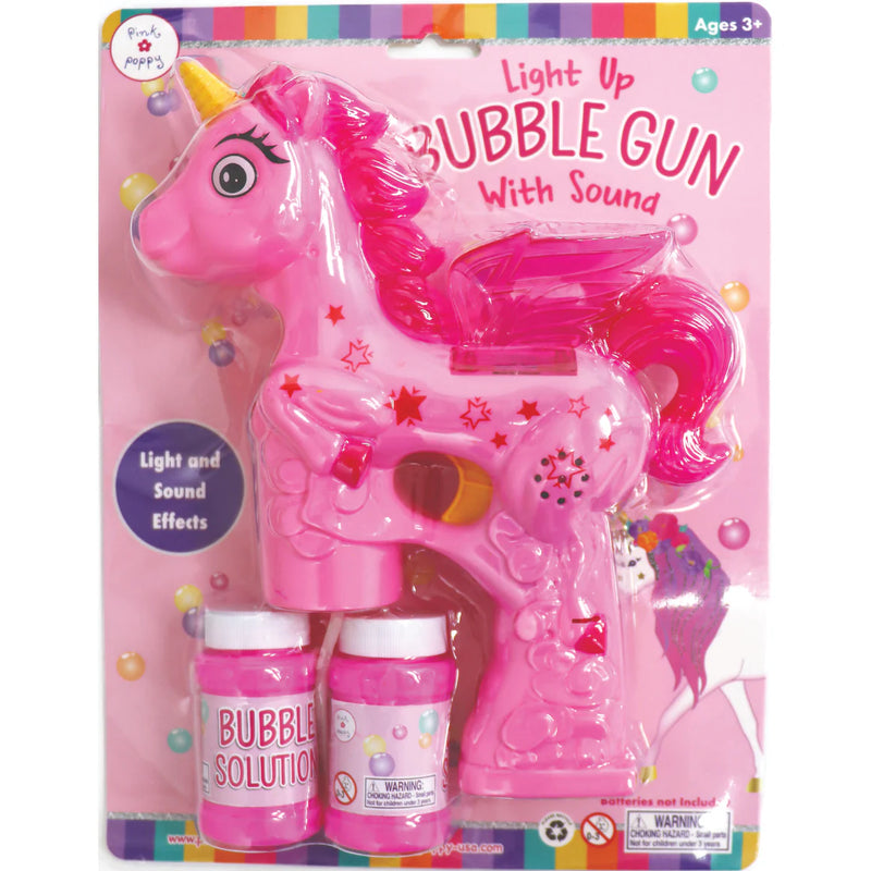 Pink Poppy light up bubble gun with sound