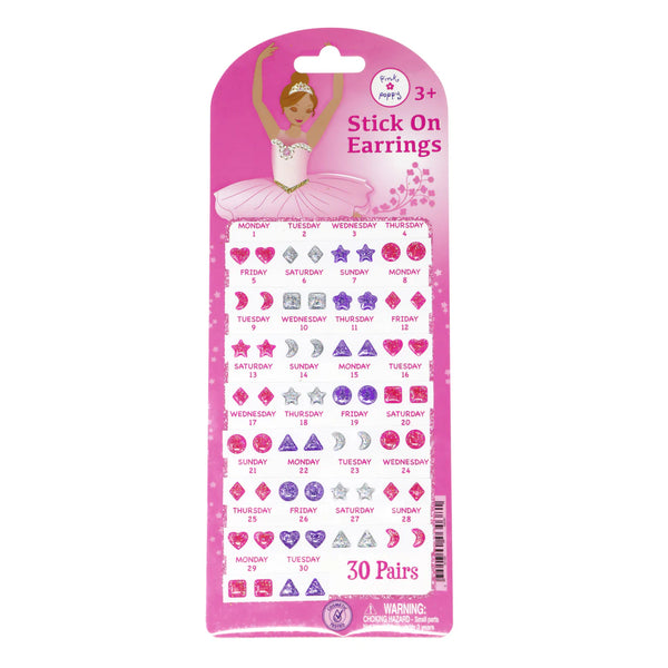 Pink Poppy Ballerina Stick On Earrings 30 Days