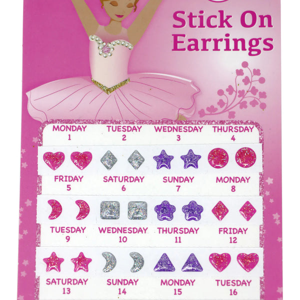 Pink Poppy Ballerina Stick On Earrings 30 Days