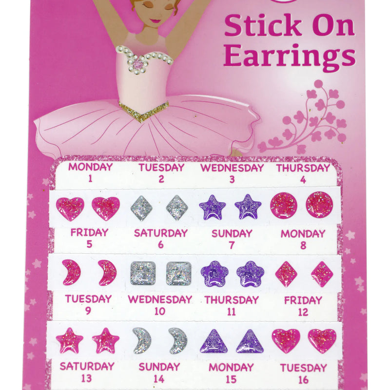 Pink Poppy Ballerina Stick On Earrings 30 Days