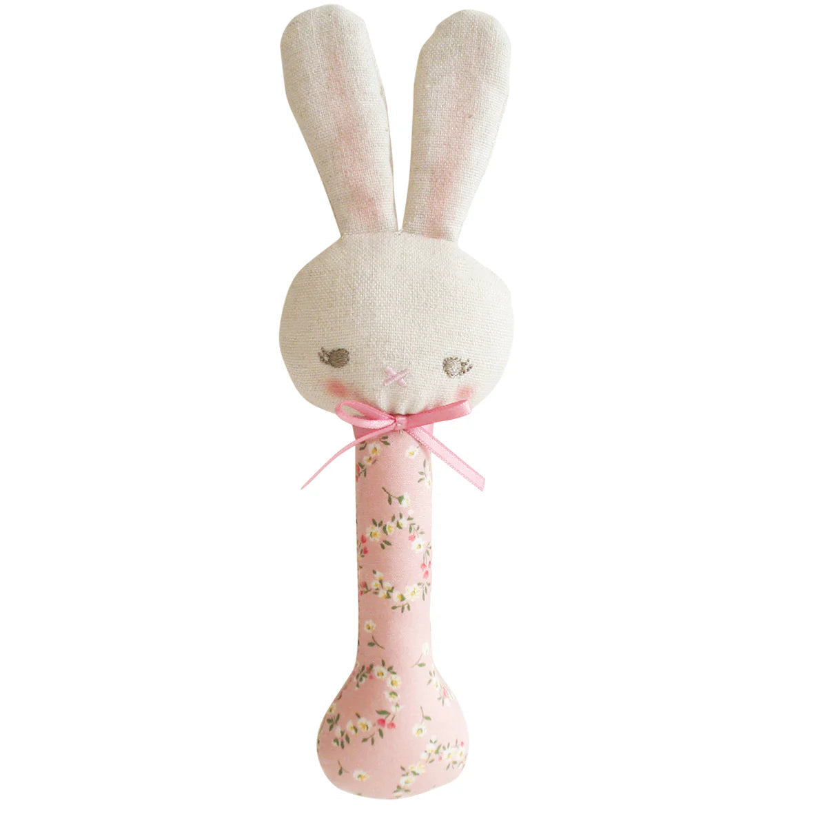 Alimrose Baby Bunny Stick Rattle - Posy Heart