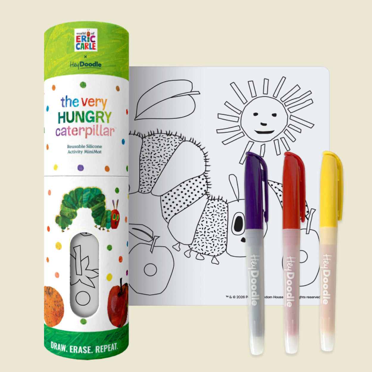 Hey Doodle reusable silicone mini mat - The Very Hungry Caterpillar
