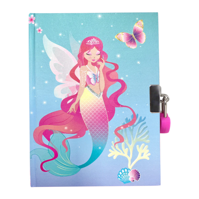 Pink Poppy Shimmering Mermaid Strawberry Scented Lockable Diary