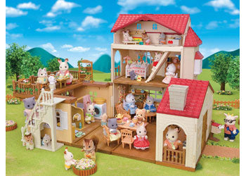 Sylvanian families red roof country home with attic