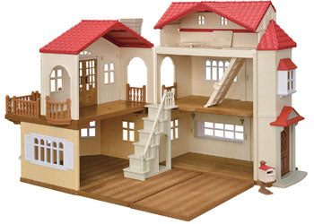 Sylvanian families red roof country home with attic