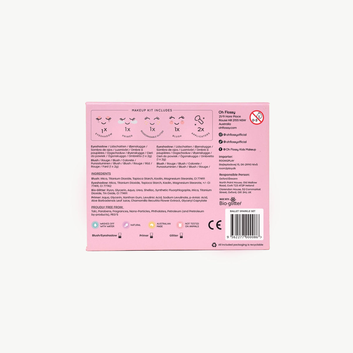 Oh Flossy Ballet Sparkle Makeup & Glitter Set
