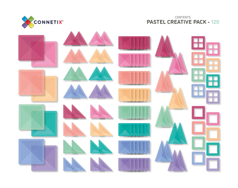 Connetix tiles pastel creative pack 120 pc
