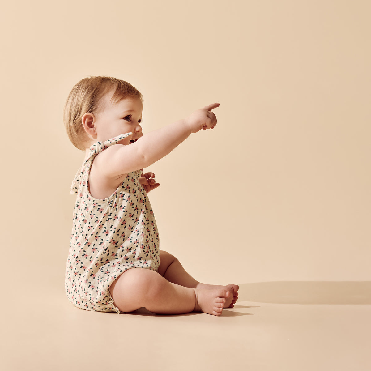 Wilson & Frenchy Little Blossom Organic Crinkle Tie Playsuit