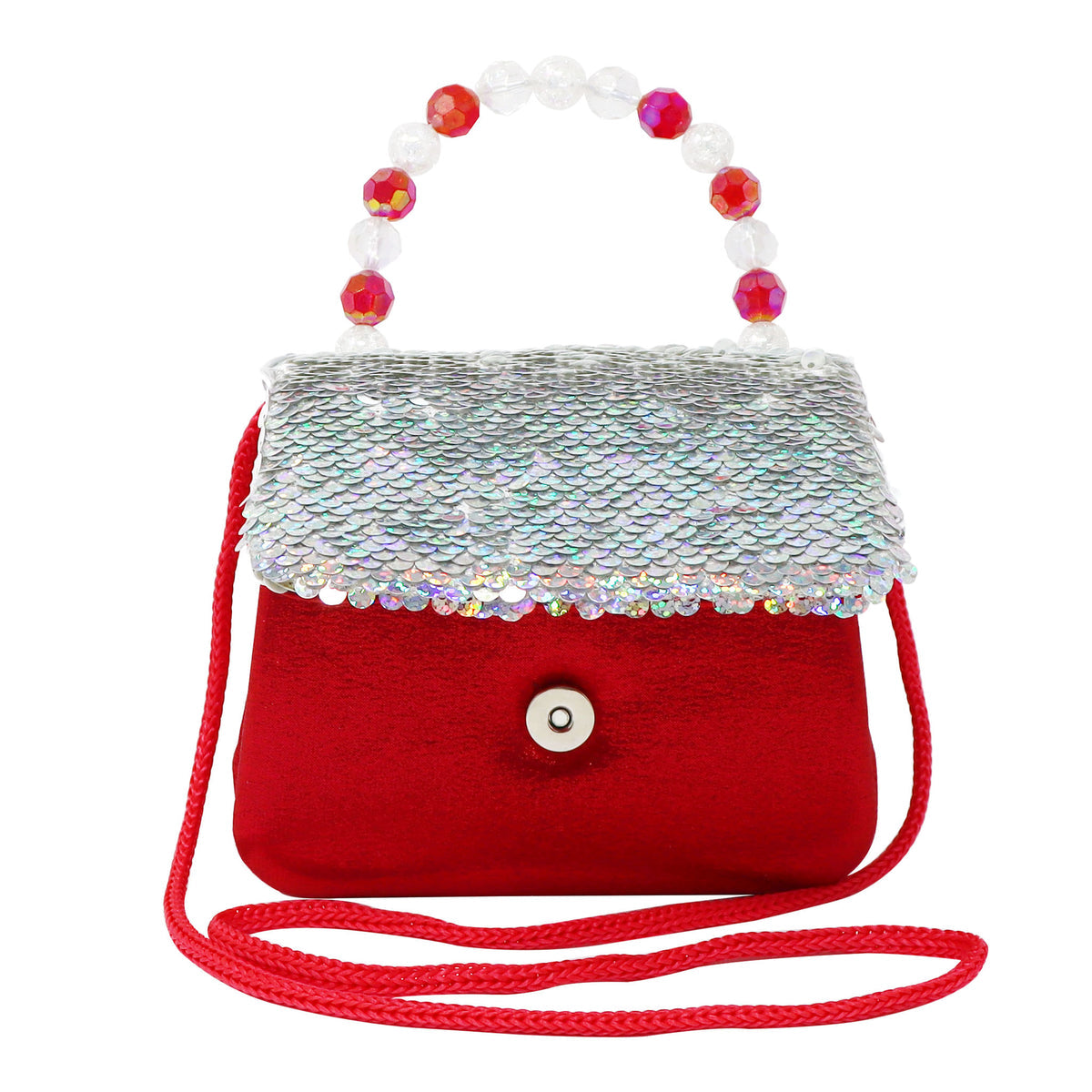 Pink Poppy Christmas reversible sequin festive handbag