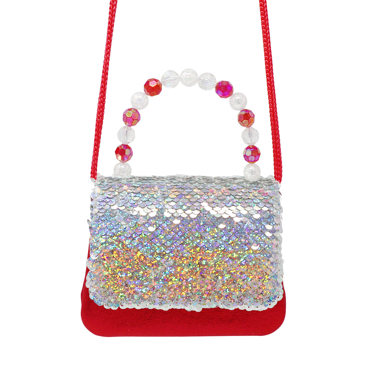Pink Poppy Christmas reversible sequin festive handbag