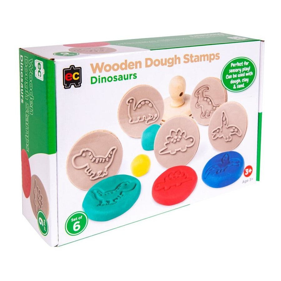 Educational Colours Wooden Dough Stamps - Dinosaurs
