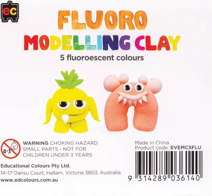 Educational Colours Modelling Clay 250g - Fluoro