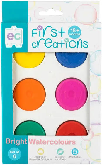 First Creations Bright Watercolours Set of 6