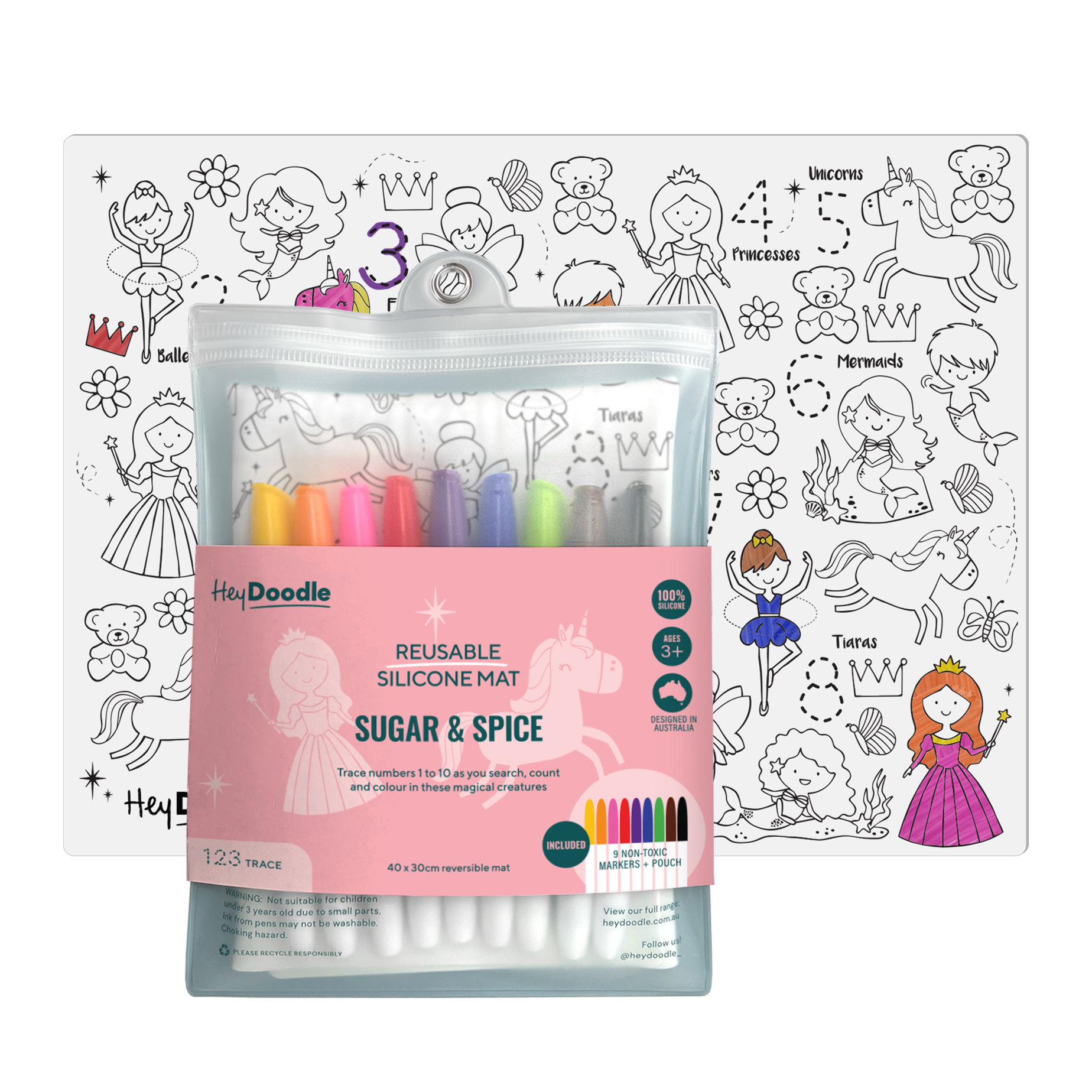 Hey Doodle reusable silicone placemat - Sugar and spice