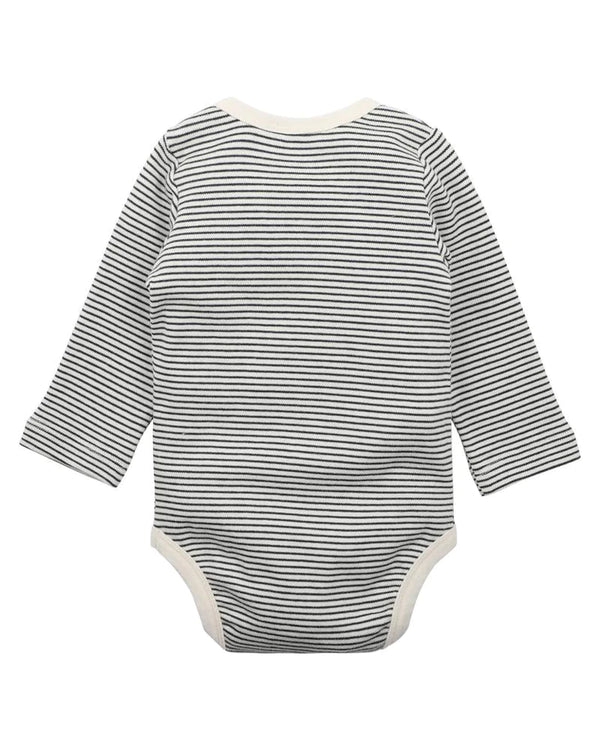 Bebe angus panda Bodysuit charcoal stripe in grey