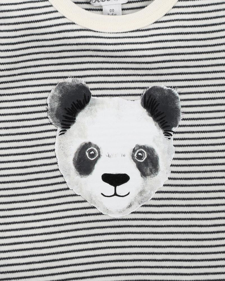 Bebe angus panda Bodysuit charcoal stripe in grey