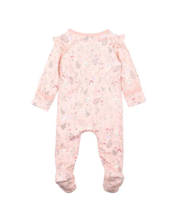 Bebe ciara print LS zip onesie in multicolour