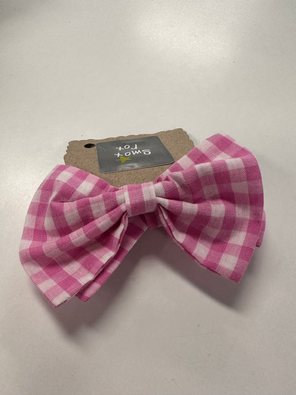 Smox Rox Pink Gingham bow elastics