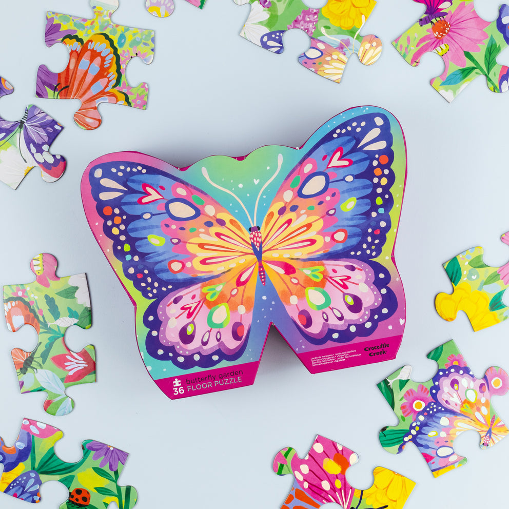 Crocodile Creek 36pc Floor Puzzle Butterfly Garden (Foil Stamped)