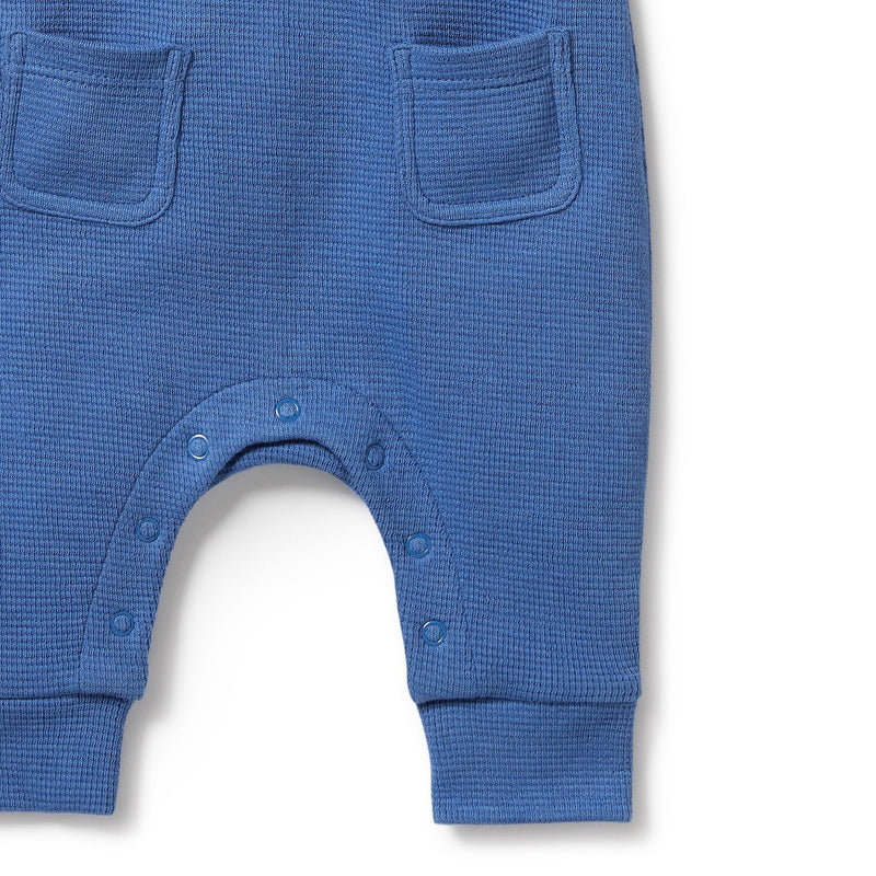 Wilson & Frenchy Brilliant Blue Organic Waffle Overall in Blue