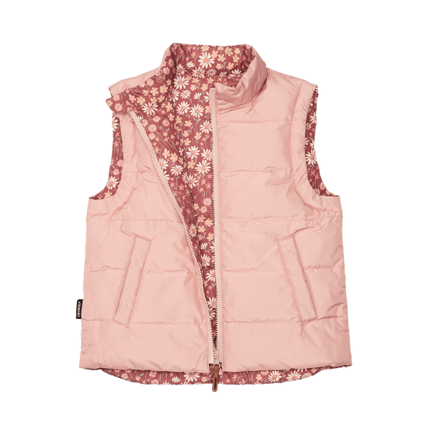 Crywolf Reversible Vest Rosewood Floral in Pink