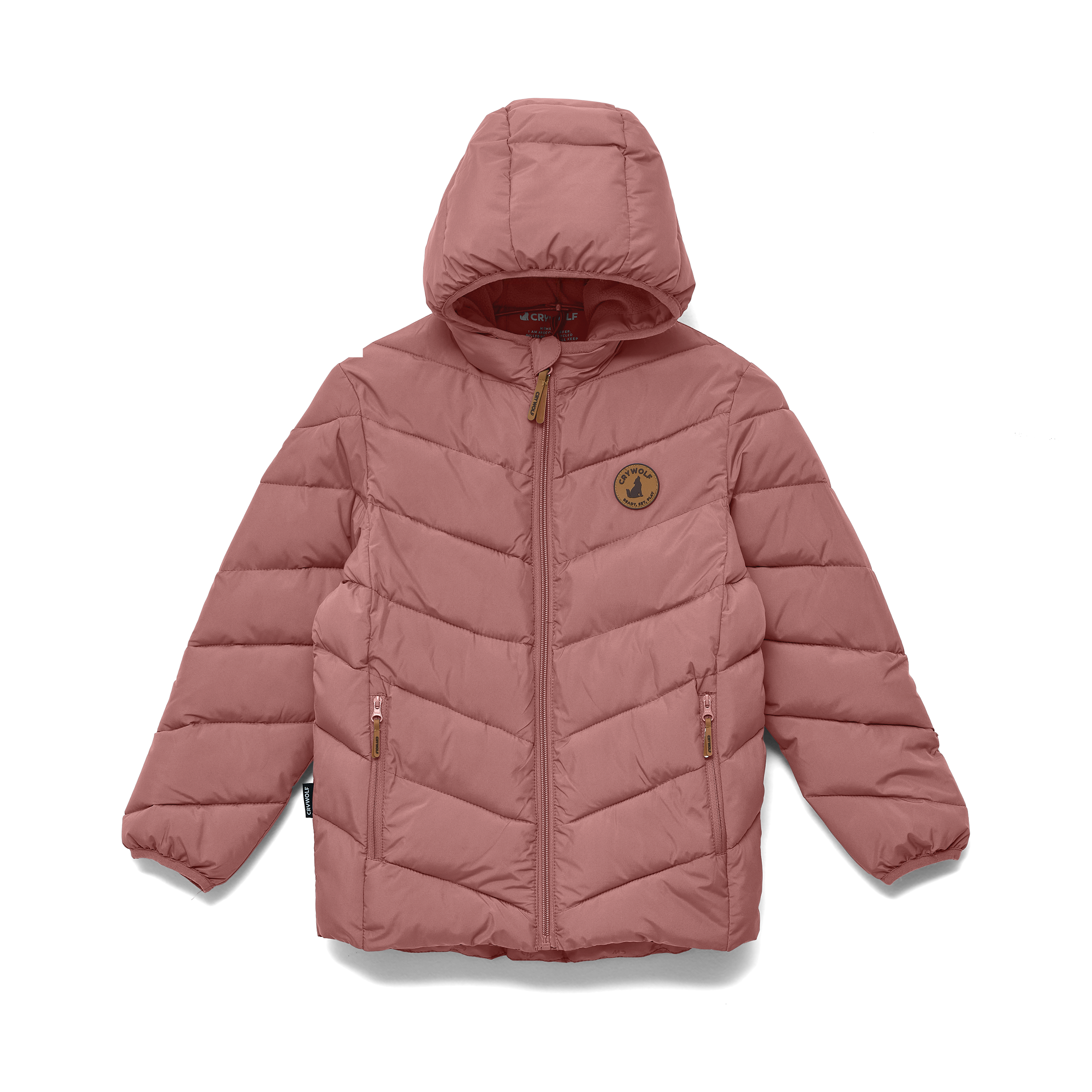 Crywolf Eco-Puffer Jacket Rosewood in Pink
