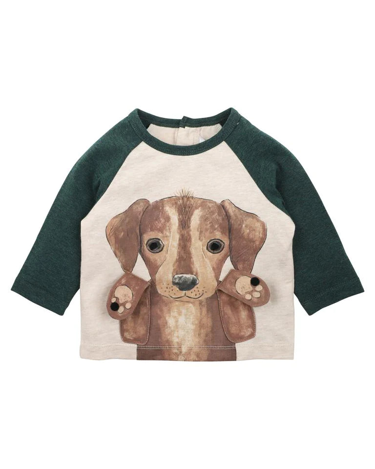 Bebe Austin 3D dog LS tee in multicolour