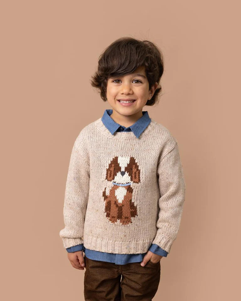 Bebe Austin speckle dog jumper in brown