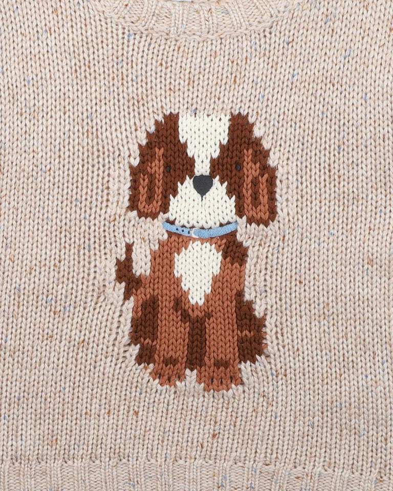 Bebe Austin speckle dog jumper in brown