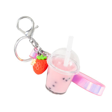 Tiger Tribe bag charm kit - strawberry bubble tea