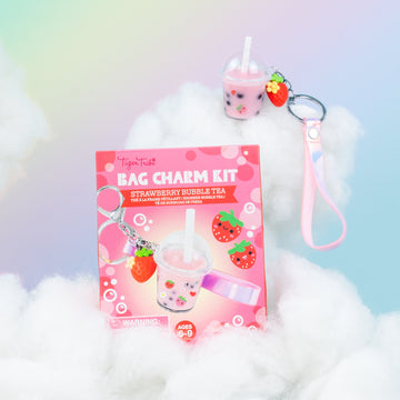 Tiger Tribe bag charm kit - strawberry bubble tea